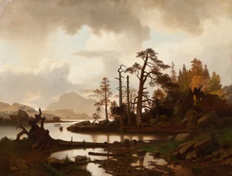 Forest Landscape with Lake
